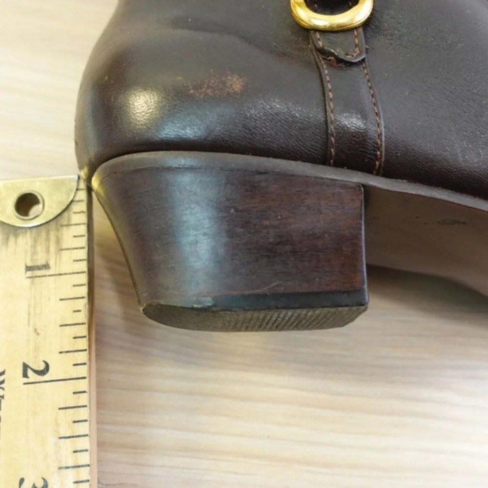 Y2K Knee High Boots‎ Womens 7.5 N Brown Leather Downtown Girl SELBY Old Money